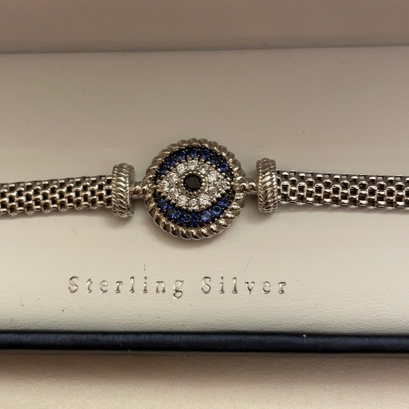Jewelry - Sterling silver 925 hasma evil eye Swarovski bracelet